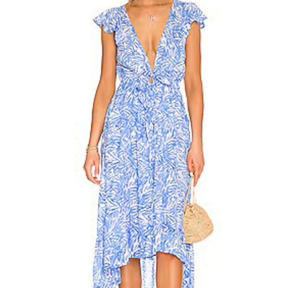 Tiare Hawaii 'Blake' Blue Hi-Low Dress Size S/M